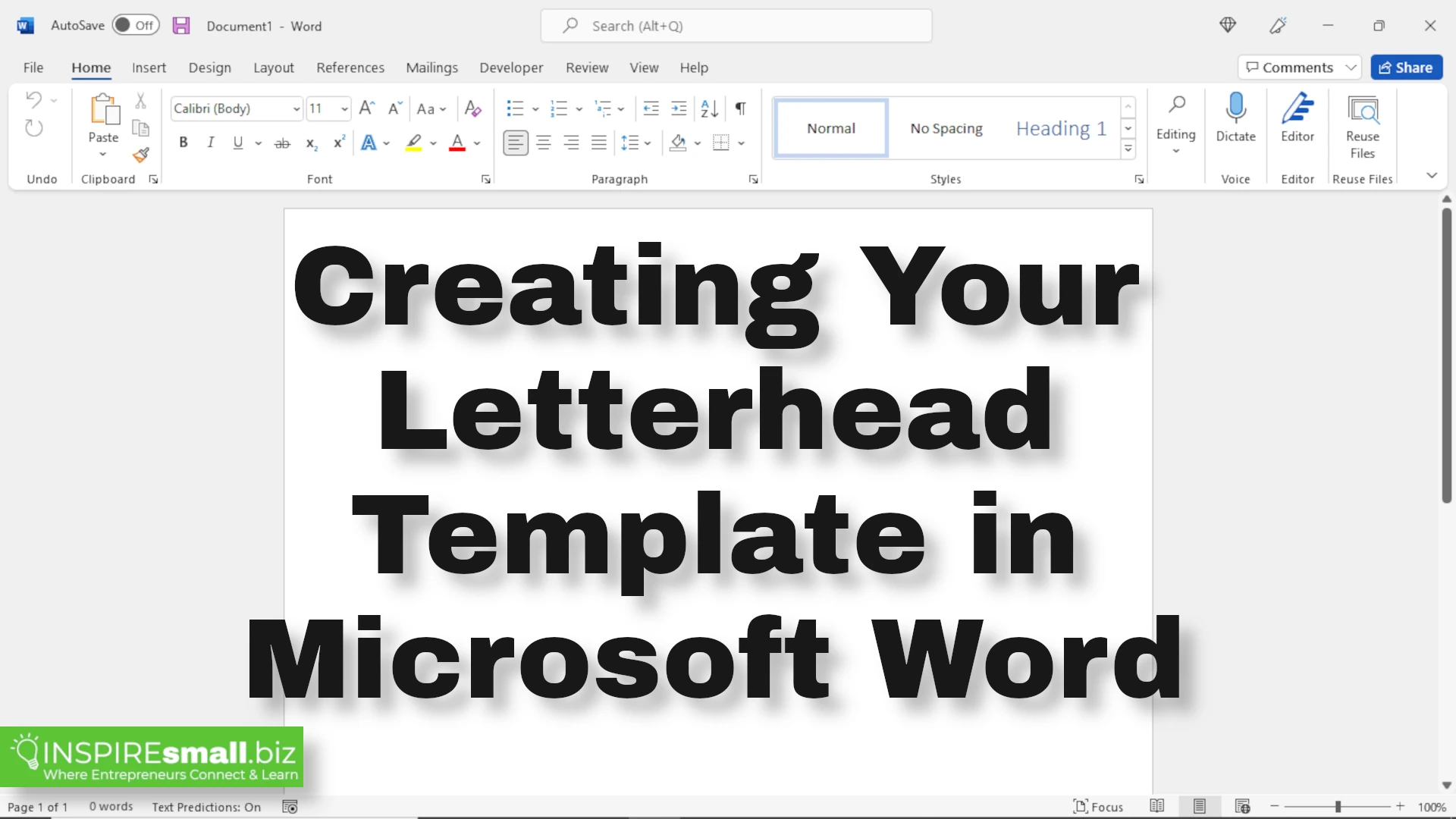 Creating Your Letterhead in Microsoft Word