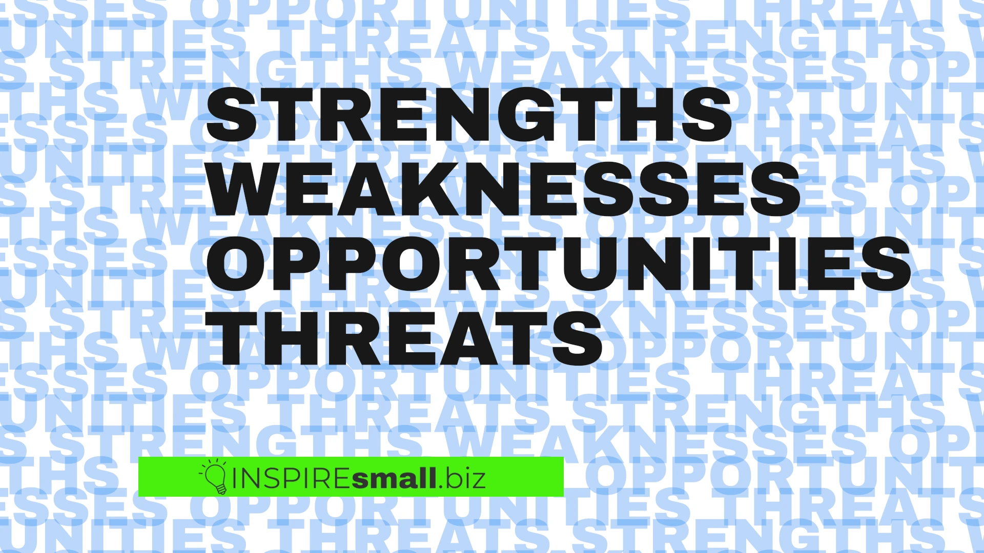 Conducting a SWOT Analysis - Strengths, Weaknesses, Opportunities, and Threats Analysis from INSPIREsmall.biz